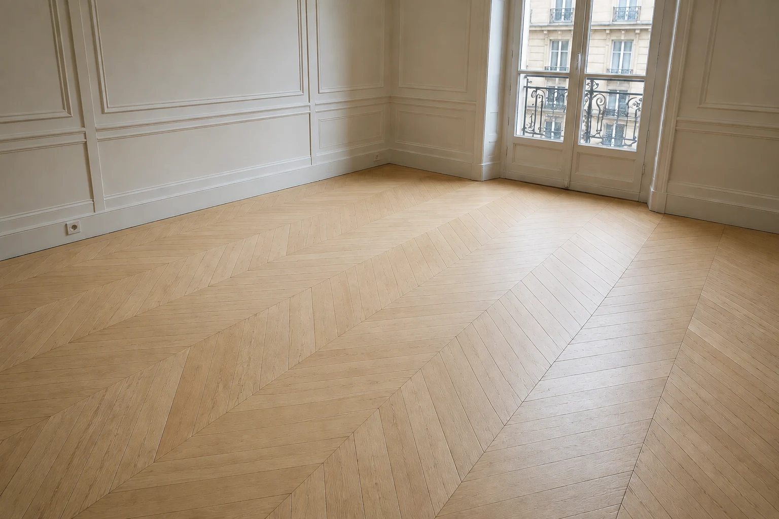 Un parquet rénové à finition mate